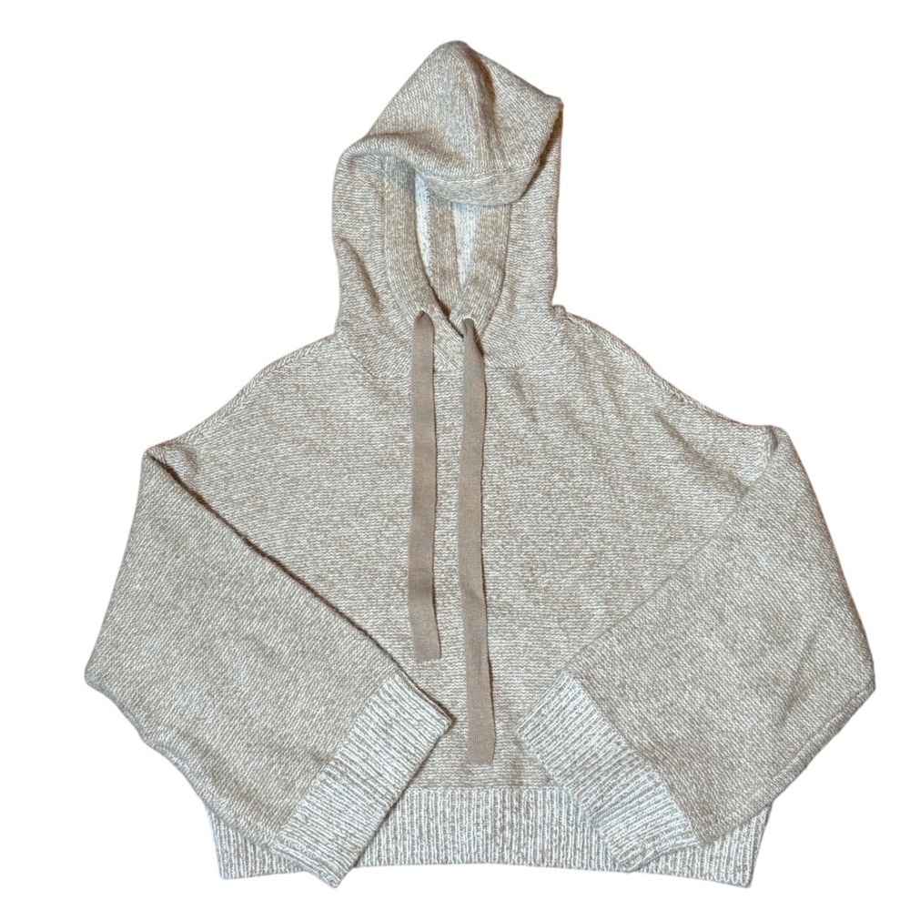 Kaisely Anthropologie Knit Sweater Hooded Beige Taupe Women's Medium